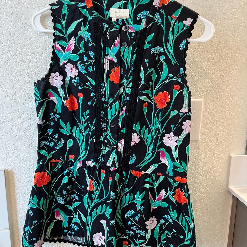 Kate Spade floral peplum top